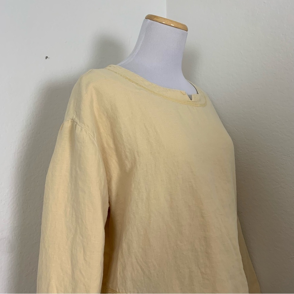 j jill Linen Long Sleeve Oversized Lined Shirt Women’s S Lagenlook Pockets Hanfu - Picture 9 of 17